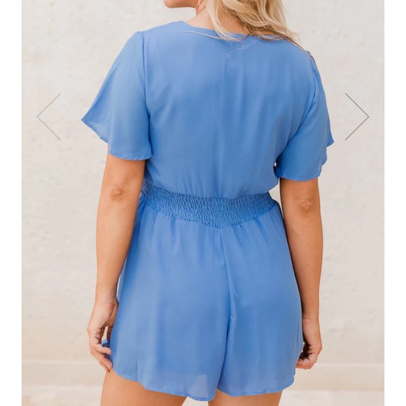 Pink Tie Front Romper - Picture 4 of 4